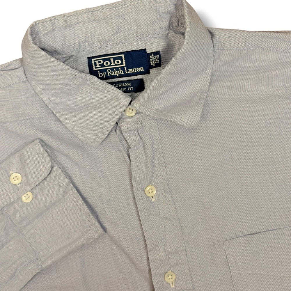 Vintage Polo Ralph Lauren Button Down Men 16.5 Large Blue Curham Classic Fit